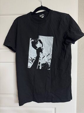 Diesel Black Short Sleeve Tee with Silver Graphic